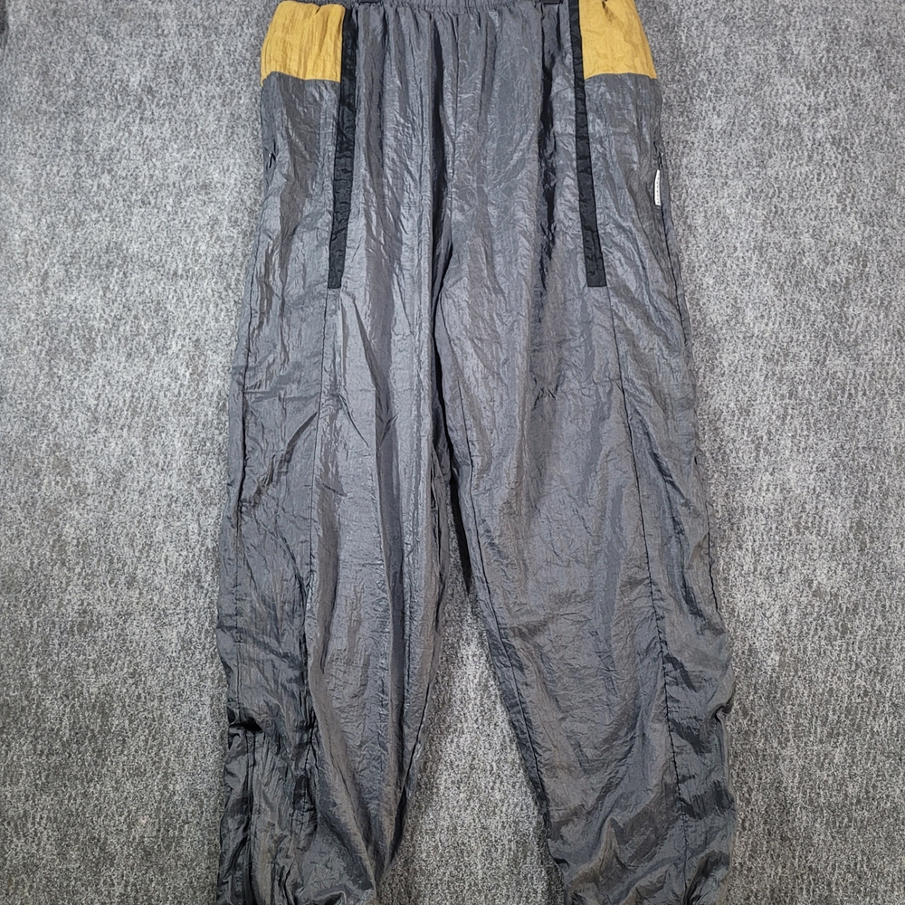Givenchy Women's XL Gray Yellow Blue Nylon Windbreaker Track Pants Baggy Vintage